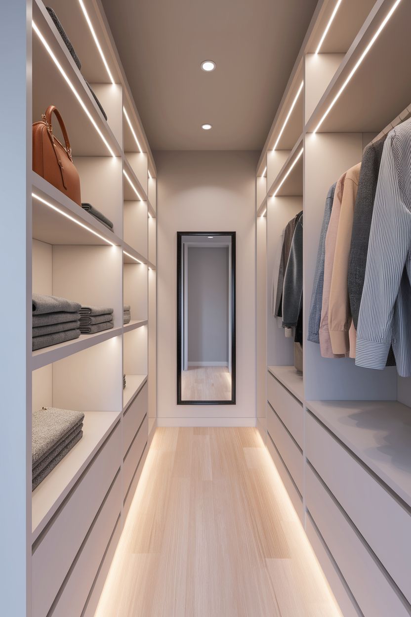 Vestidor iluminado con luz LED integrada