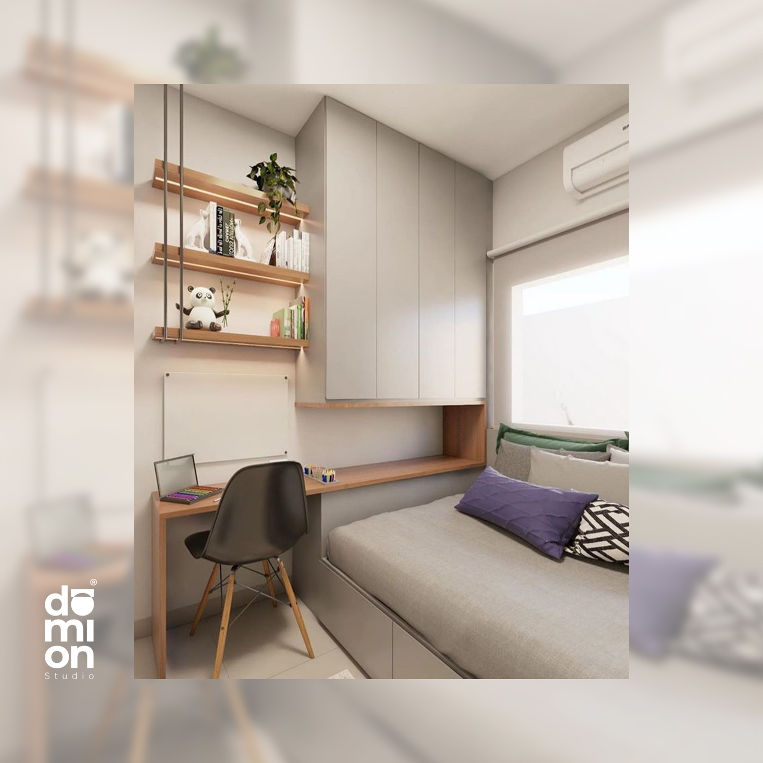 Dormitorio escritorio integrado muebles a medida DOMION